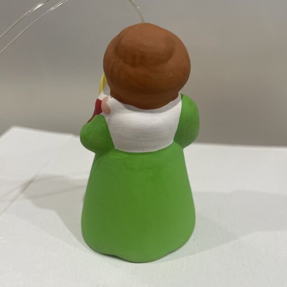 Grandmas Little Angel Ceramic Figurine Ornament Vintage Hand-Painted Green/Red - Picture 6 of 9